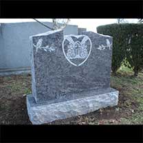 Marble Monument- Memorial with Heart and Birds